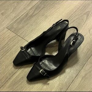 Zara Elegant Black Slingback Heels